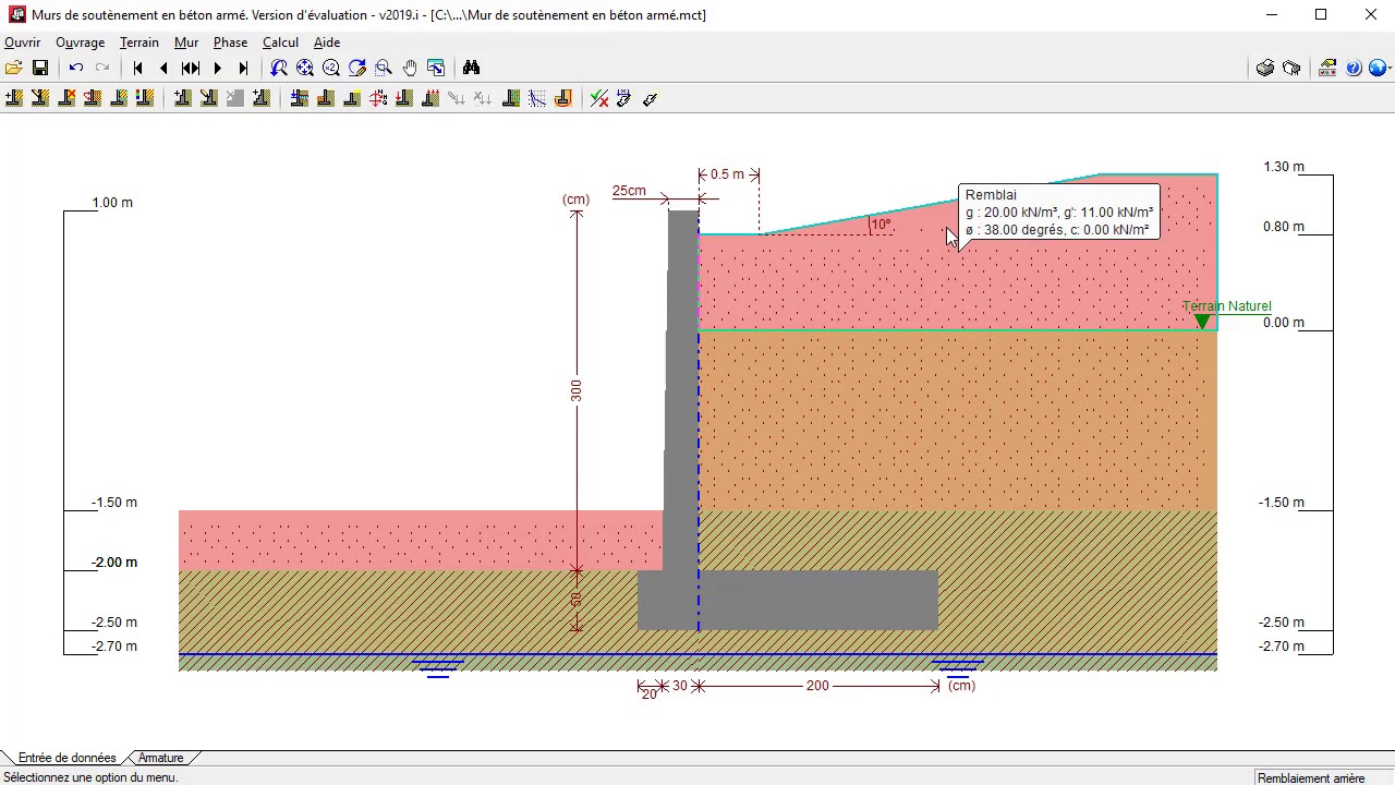 CYPELEARNING - Murs de soutènement en béton armé