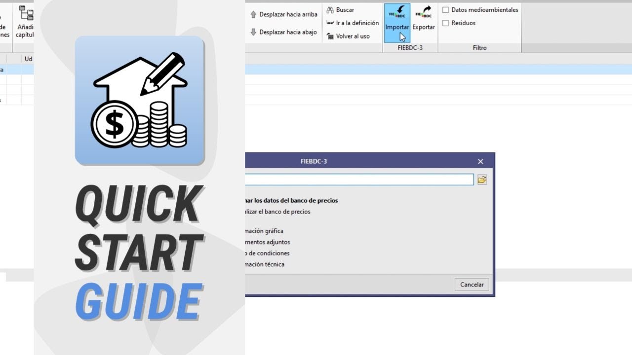 Open BIM Quantities: importación y exportación de ficheros BC3 (FIEBDC-3) en bancos de precios