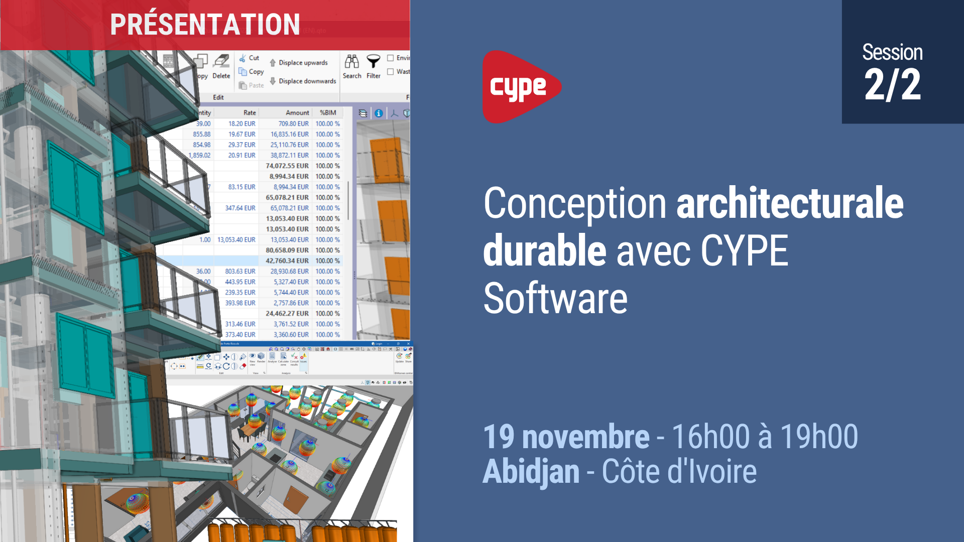Conception architecturale durable avec CYPE Software - Learning | Cype